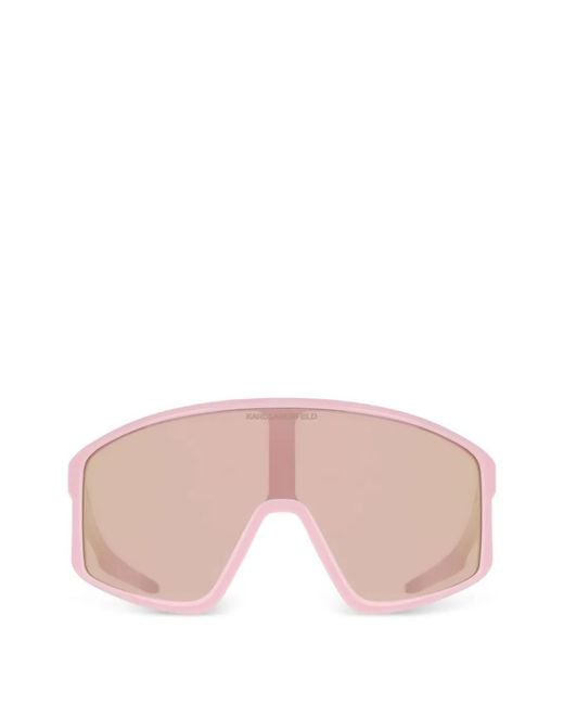 Karl Lagerfeld Pink Geometric-Frame Sunglasses