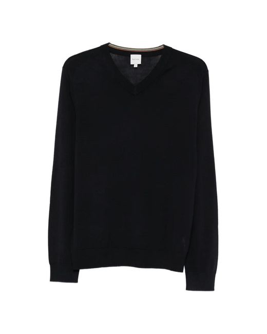 Paul Smith Black V-Neck Merino-Wool Sweater for men