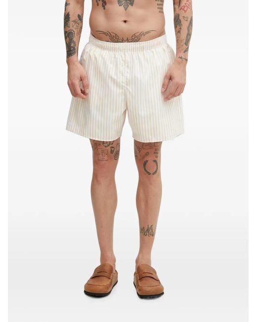 Lacoste Natural Striped Swim Shorts for men