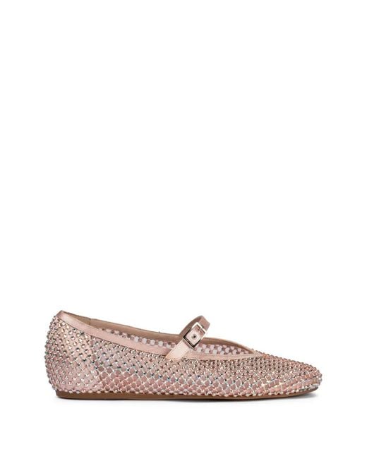 Le Silla Pink Gilda Crystals-Embellished Ballerina Shoes