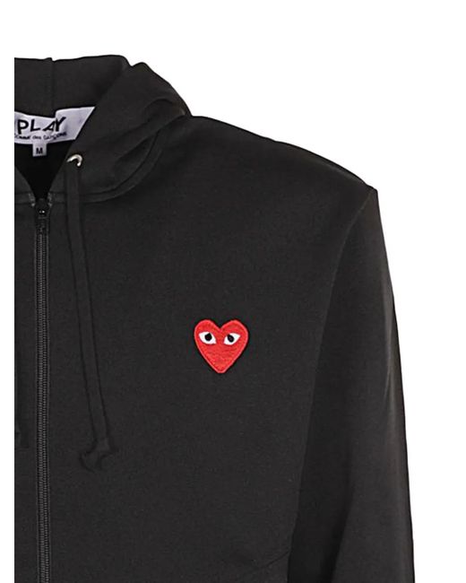 COMME DES GARÇONS PLAY Black Heart-Patch Zip-Up Hoodie