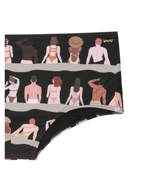Amir Slama Black Graphic-print Swim Trunks for men