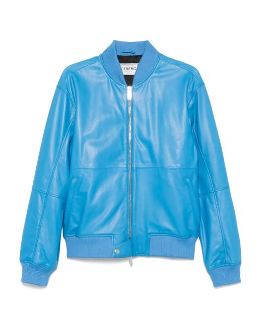 Iceberg Blue Bomber Jacket for men