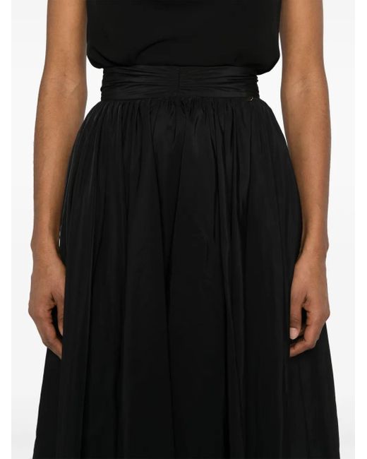 Nissa Black A-Line Midi Skirt