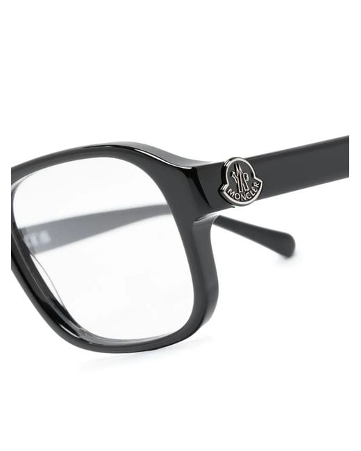 Moncler Black Rectangular-Frame Glasses
