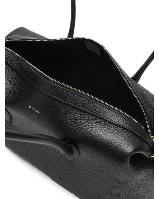 Yuzefi Black Brioche Leather Shoulder Bag