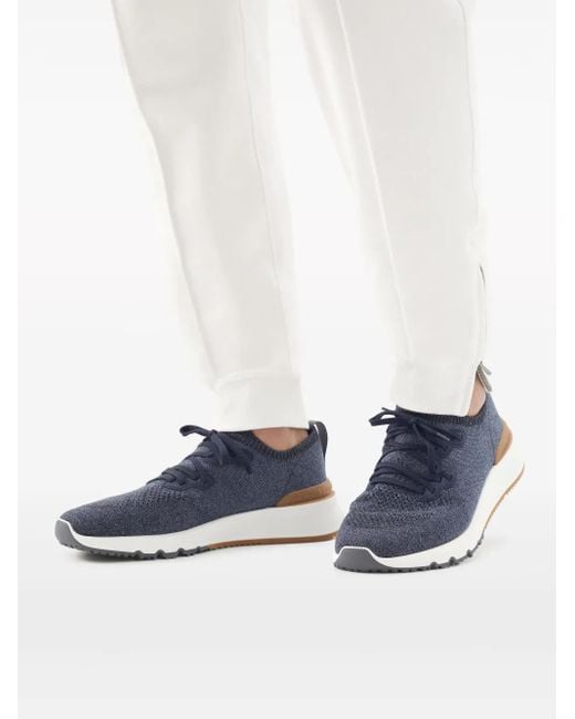 Coureurs à Chiné Cotton Treen Brunello Cucinelli pour homme en coloris Blue