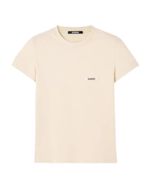 Jacquemus T-Shirt Met Logopatch in het Natural