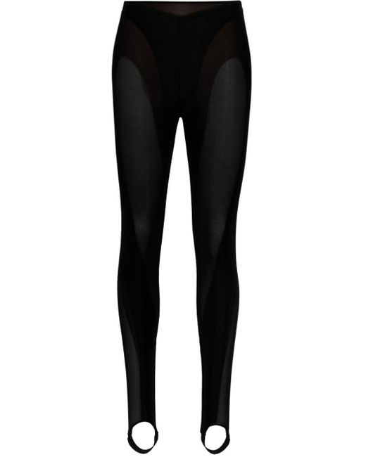 Mugler Black Layer Panelled leggings - Women's - Polyamide/spandex/elastane