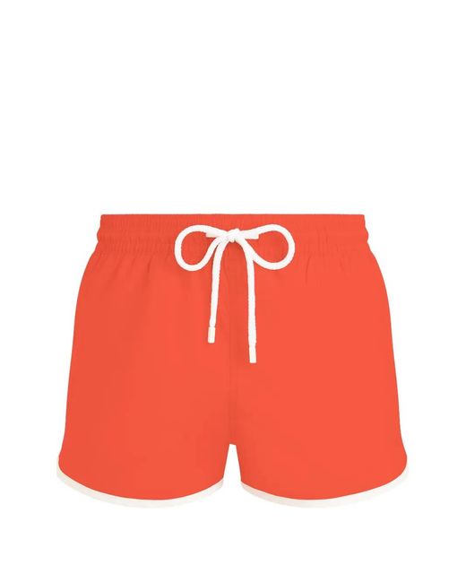 Vilebrequin Red Elasticated-Drawstring Swim Shorts for men
