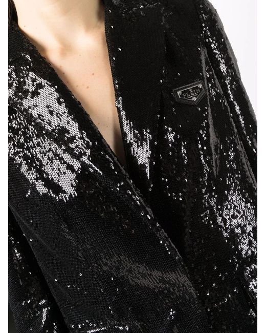 Philipp Plein Black Sequin-Embellished Blazer
