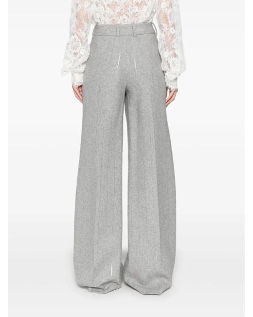 Ermanno Scervino Gray Pinstriped Bootcut Trousers