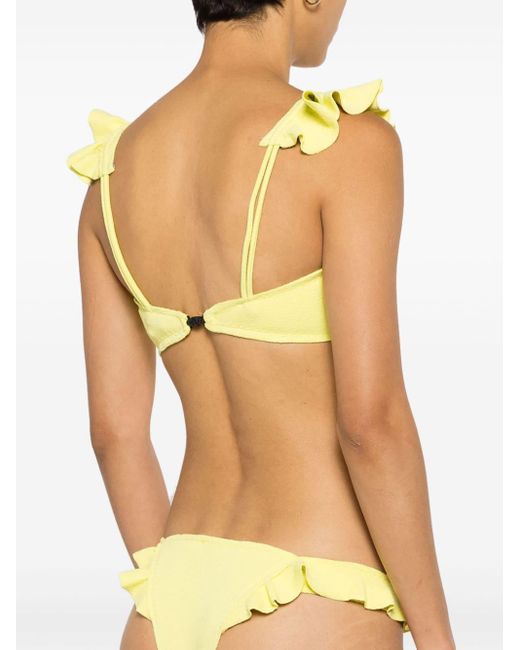 Top de bikini Zarbo con volantes Clube Bossa de color Yellow