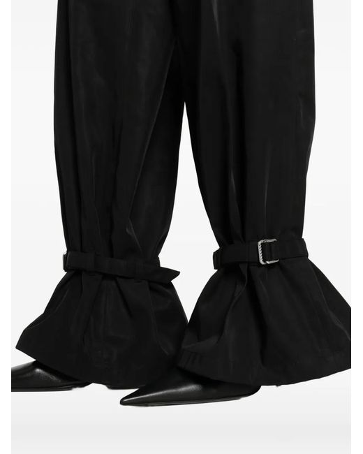 The Attico Black Buckle Belt Cargo Trousers