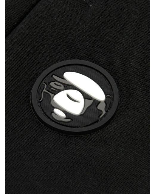 Aape By A Bathing Ape Black Side-Detail Logo Track Pants for men