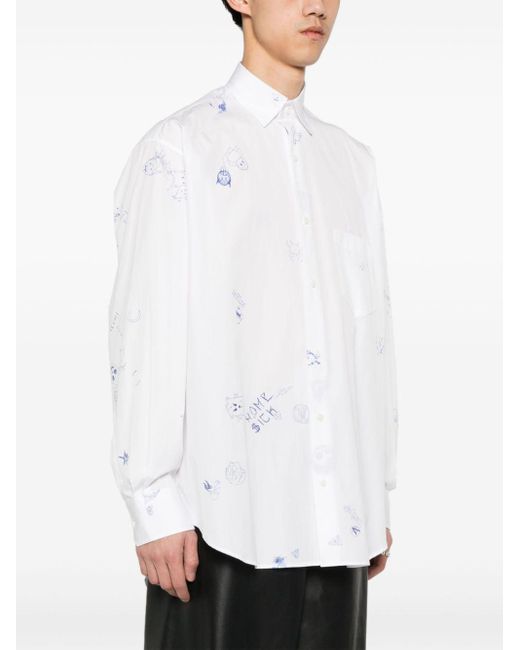 Vetements White Graphic-print Cotton Shirt