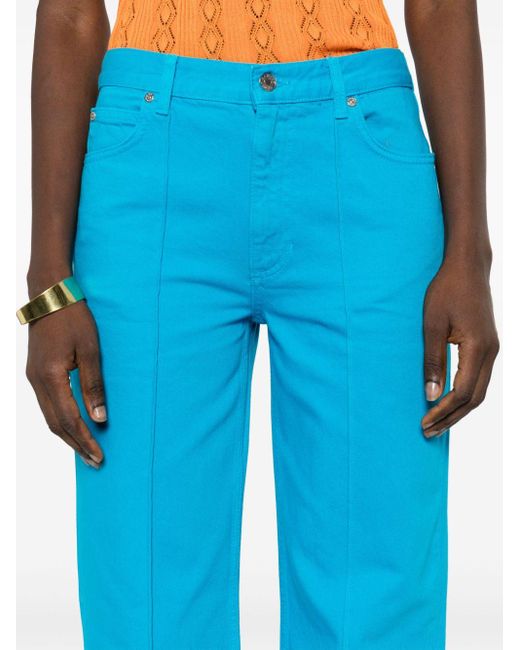 Sandro Blue Raised-seam Straight Jeans