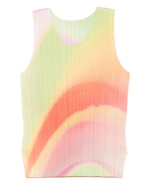 Top Plissettato Con Stampa di Pleats Please Issey Miyake in Pink