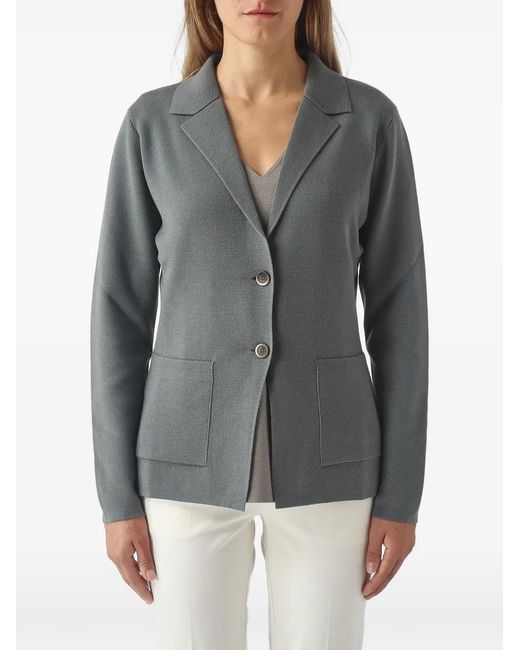 Gran Sasso Gray Button-Fastening Patch-Pocket Jacket