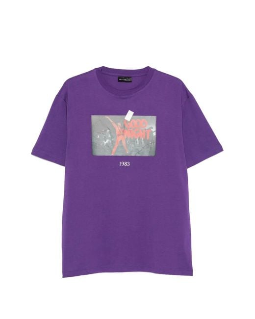 Throwback. Purple Graphic-Print T-Shirt for men