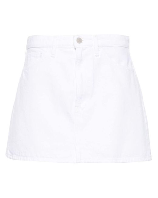 3x1 White A-line Denim Miniskirt