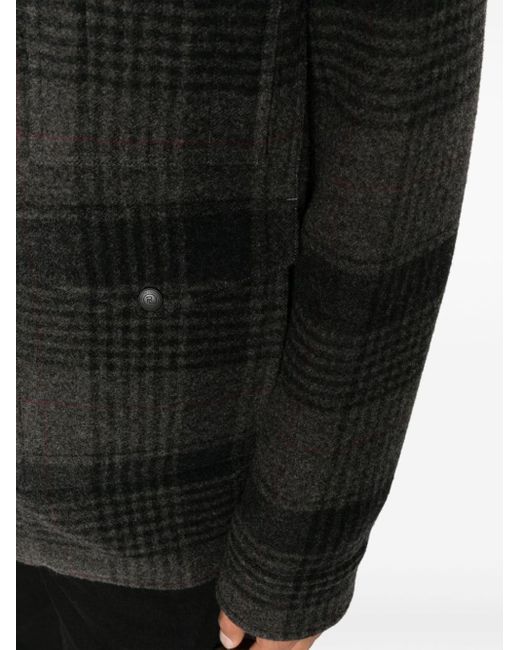 Ralph Lauren Purple Label Plaidcheck Flannel Shirt Jacket in Black for