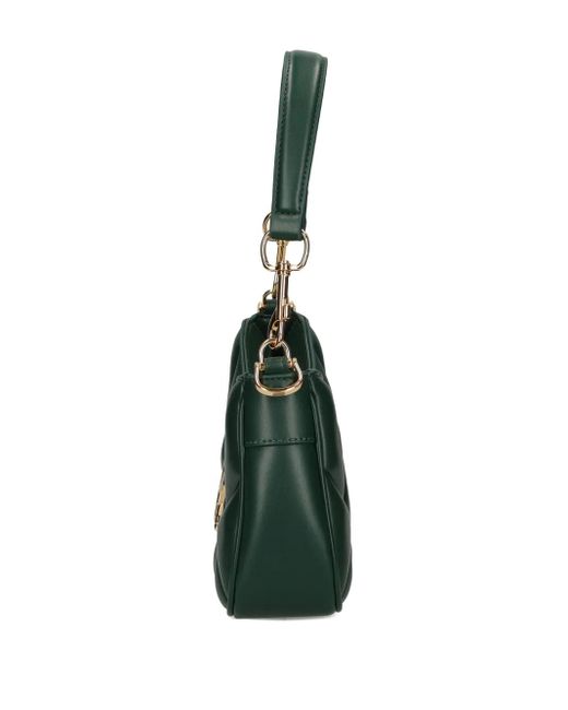 Love Moschino Green Quilted Logo-Plaque Shoulder Bag