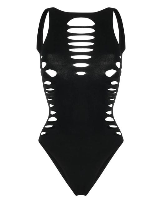 Versace Black Cut Out Swimwear
