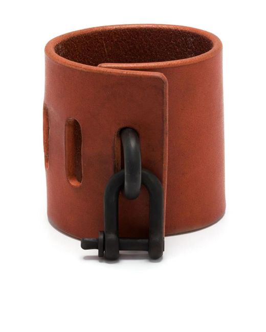 Parts Of 4 Brown Restraint Charm Leather Bracelet