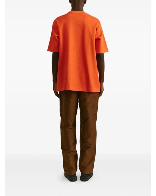 Casey Casey Orange Round-Neck Short-Sleeve T-Shirt for men