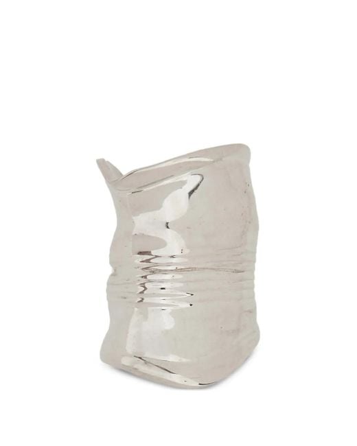 Jean Paul Gaultier White Crushed Can Ring