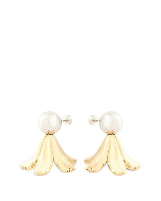 Marni Metallic Flower Drop Earrings