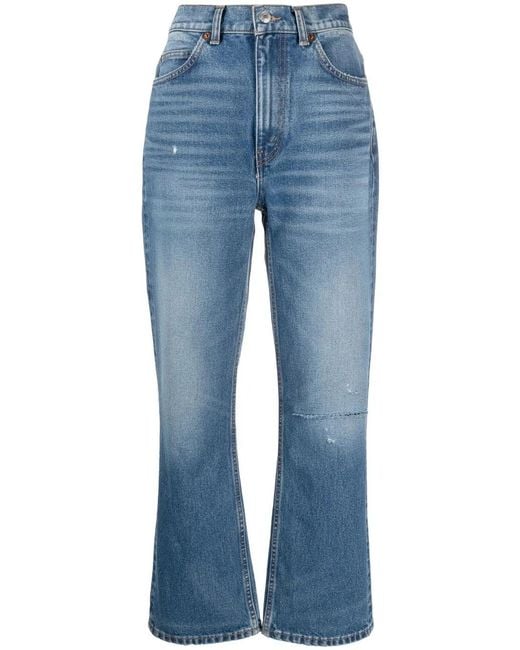 Re/done Blue High-Rise Flared Jeans