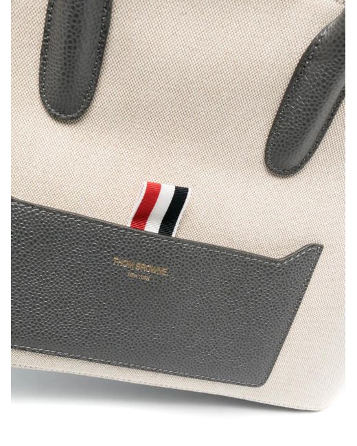 Thom Browne Natural Tote Bag With Logo