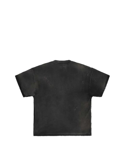 ALEXANDER DIGENOVA Black Logo-Print Inside-Out T-Shirt for men