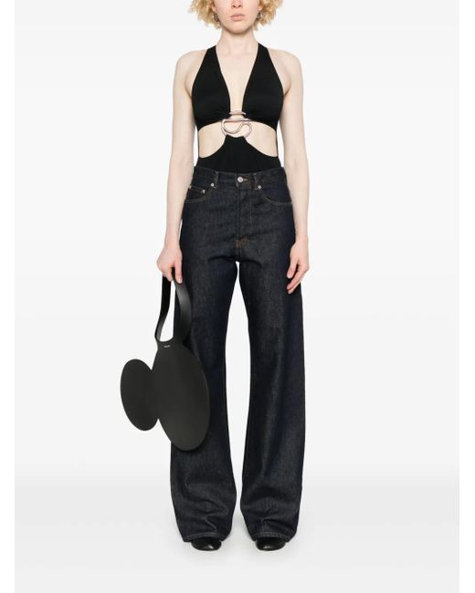 Coperni Black Cut-Out C-Logo Bodysuit