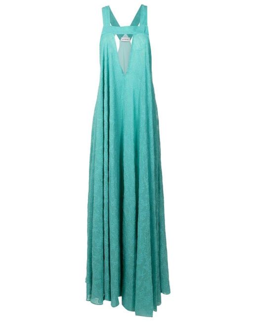 Olympiah Green Plunging V-neck Gown