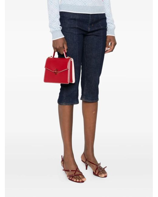 Casablanca Red Clasp-Detail Leather Cross-Body Bag