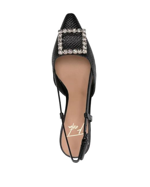 Roberto Festa Black Stefi 60Mm Crystal-Embellished Slingback Pumps