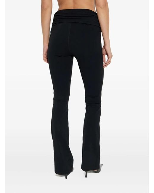 M I S B H V Blue Branding-Detail Flared Trousers
