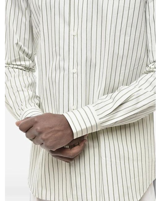 Corneliani White Striped Cotton Shirt for men