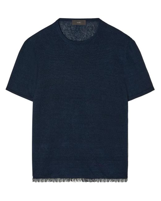 Alanui Blue Linen T-Shirt for men