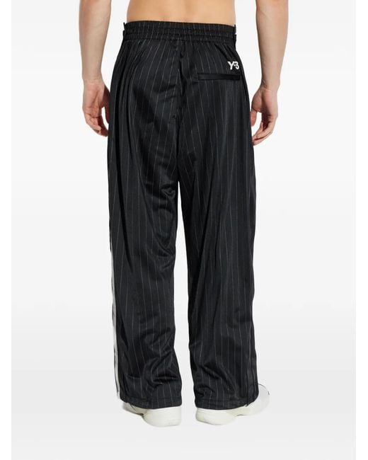 Y-3 Blue Pinstripe Drawstring Track Pants for men