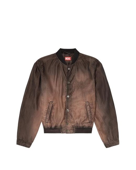 DIESEL Brown Embroidered Phoenix Bomber Jacket for men