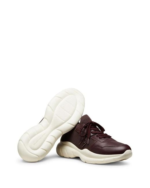 Stuart Weitzman Brown Mesh Lace-Up Chunky Sneakers