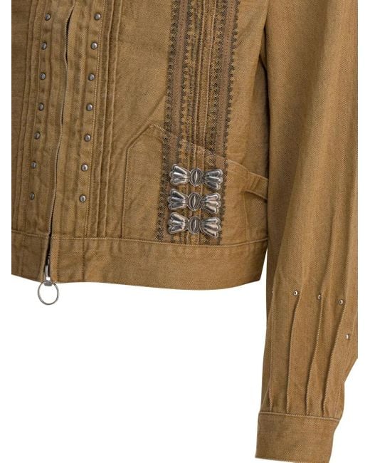 Chaqueta plisada con apliques Kapital de hombre de color Green