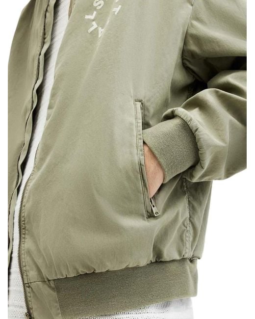AllSaints Green Circular-Logo Bomber Jacket for men
