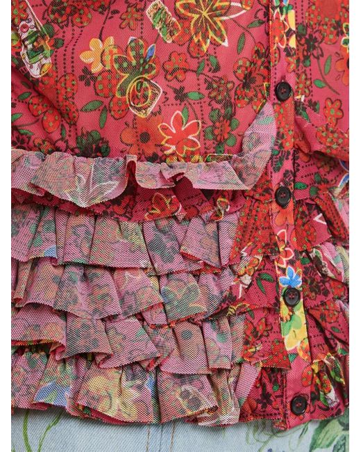 Molly Goddard Red Ruffled Cardigan