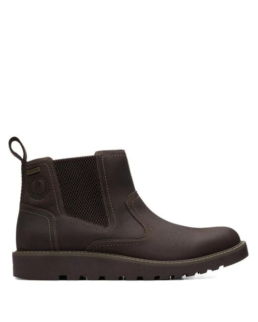 Clarks Brown Hinsdale Up Leather Boots for men
