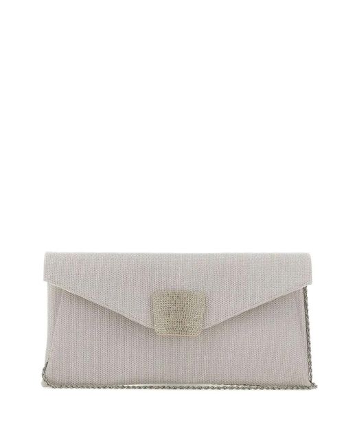 Twentyfourhaitch Gray Saturno Clutch Bag